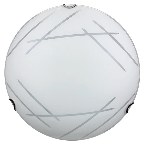 online Deckenleuchte 1xE27 Haken Chromplatte Glas Weiß Verzierte Schnitte E-Energy Letizia