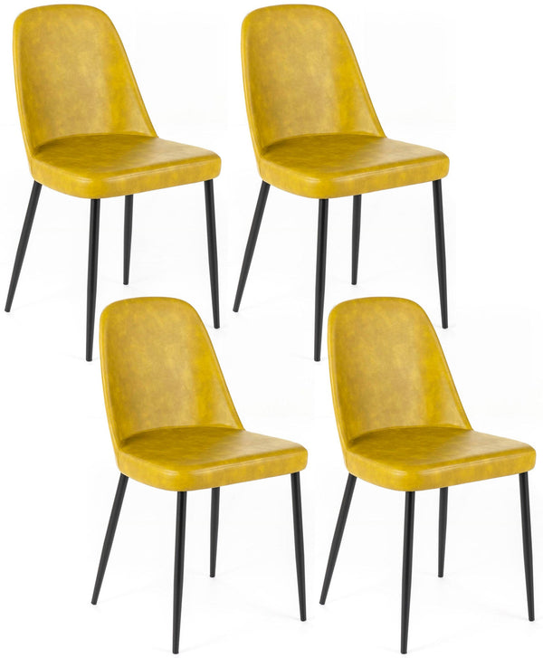 online Set 4 Sedie 52x45xH85 cm in Soft-Touch Tamara Senape