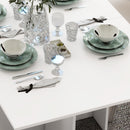 Tavolo Pieghevole Salvaspazio per 6 Persone con Ruote Bianco  