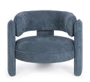 Poltrona Soggiorno 94x88x73 cm Aisha in Tessuto Blu