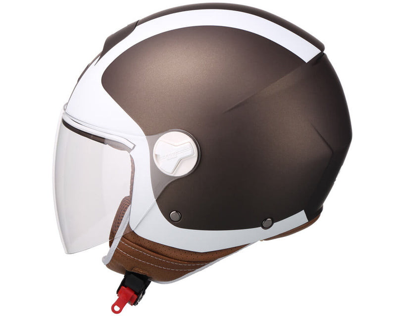 Casco Demi-Jet per Scooter Visiera Lunga CGM Positano 107V Marrone Opaco Varie Misure