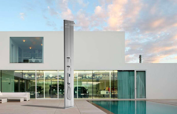 Doccia Solare da Esterno Giardino 40L Miscelatore e Doccetta Mobile Arkema Dada S Grigio Antracite online