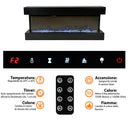Camino Elettrico da Parete o Incasso Alaro Plus 127x18x52 cm Effetto Fiamma Telecomando in MDF Nero