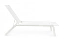 Set 4 Lettini Prendisole da Giardino 67x194x95h cm Cruise con Ruote Bianco 