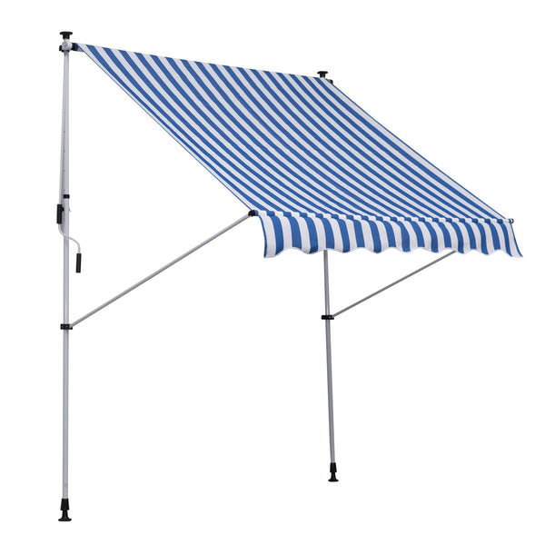 Wandmarkise 200x150 cm mit blauen Stützstangen prezzo