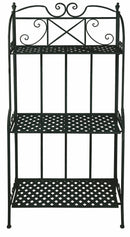 Portapiante 3 Ripiani 62x29x128 cm in Ferro Battuto Soriani Nero