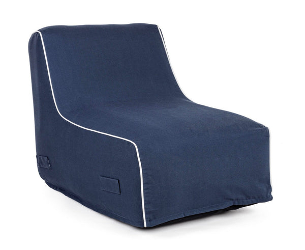 Poltrona Pouf Chaise Lounge Gonfiabile 90x60x70 cm in Poliestere Rihanna Blu online