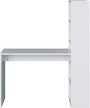 Scrivania Porta Pc 120x53x144 cm con Libreria Bianca