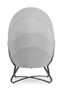 Poltrona con Cuscini da Giardino 100x90x152 cm in Acciaio Eldon Grigio Chiaro