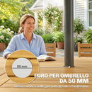 Set 7 Pezzi da Pranzo con Tavolo Estensibile a Ribalta 150x90x74 cm e 6 Sedie Pieghevoli in Legno Naturale      