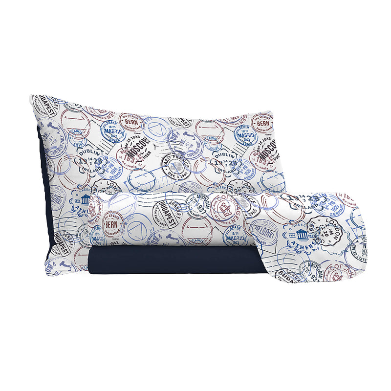 Set Lenzuola Sopra Sotto e Federe in Microfibra Travel Life Varie Misure