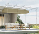 Copertura per Gazebo Pergola 4x3 m con 10 Fori di Drenaggio in Poliestere Traspirante Beige