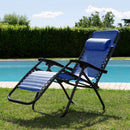 Sedia Sdraio Reclinabile e Richiudibile Rio 65x90x108 cm con Poggiatesta in Poliestere con Struttura in Acciaio Blu Mélange      
