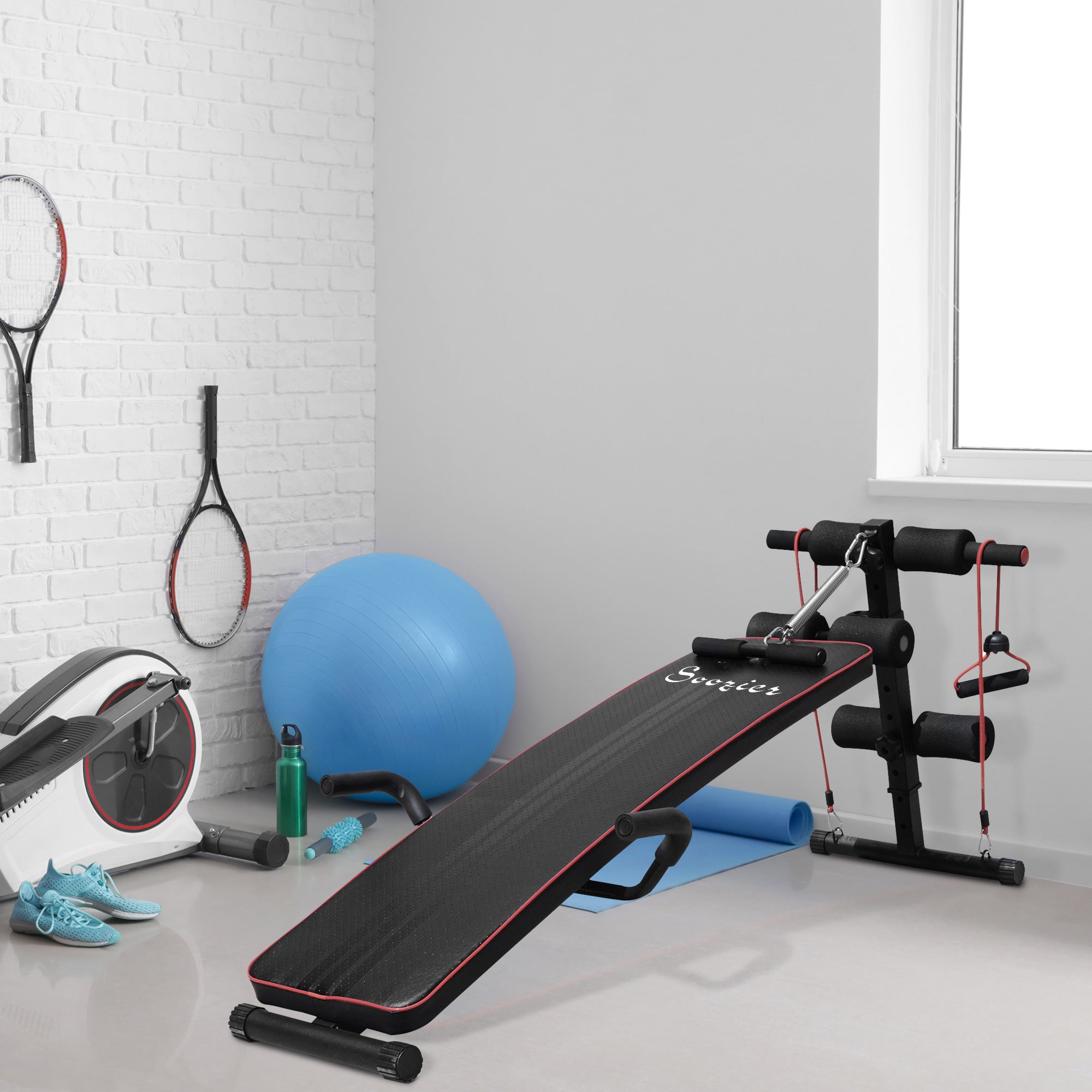 Multifunktions-Bauch-Fitnessbank mit verstellbarer...