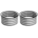 Set di 2 Letti per Orto Rialzati con Fondo Aperto Ø60x30 cm in Acciaio Galvanizzato Argento