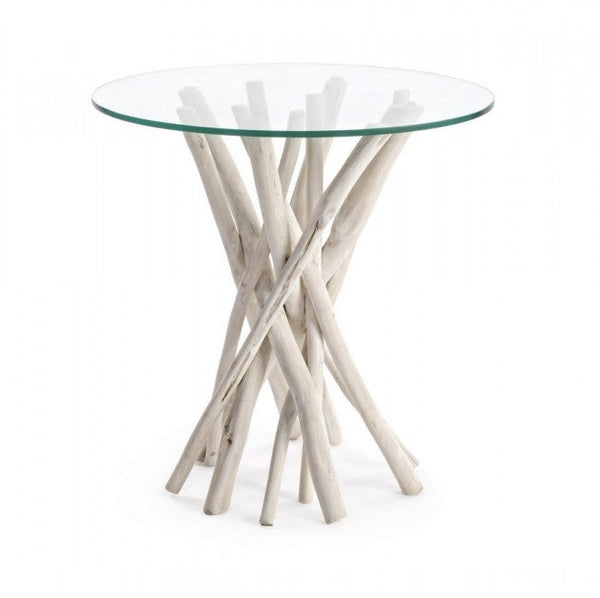 Couchtisch mit Glas Sahel D40 Round in Teak sconto