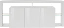 Credenza con 3 Ante e Ripiani in Vetro a Giorno 200x40x80 cm Essential 3A Bianco Lucido  