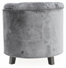 Pouf Poggiapiedi Contenitore Ø55x55 cm in Velluto Soriani Grigio Chiaro