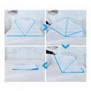 Zanzariera per Letto Pieghevole 190x135 cm Esagonale a Rete Nylon Blu
