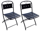 Set 2 Sedie Pieghevoli da Giardino 38x38x83 cm in Ferro Battuto Grigio