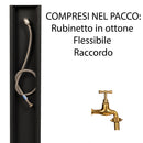 Fontana da Giardino Design a Colonna Ovale Rubinetto in Ottone Senza Base Antracite