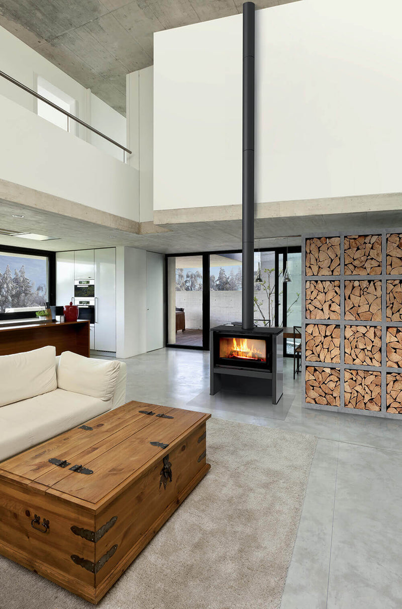 Stufa a Legna 6/16KW in Acciaio Flig Sheridan Bianca