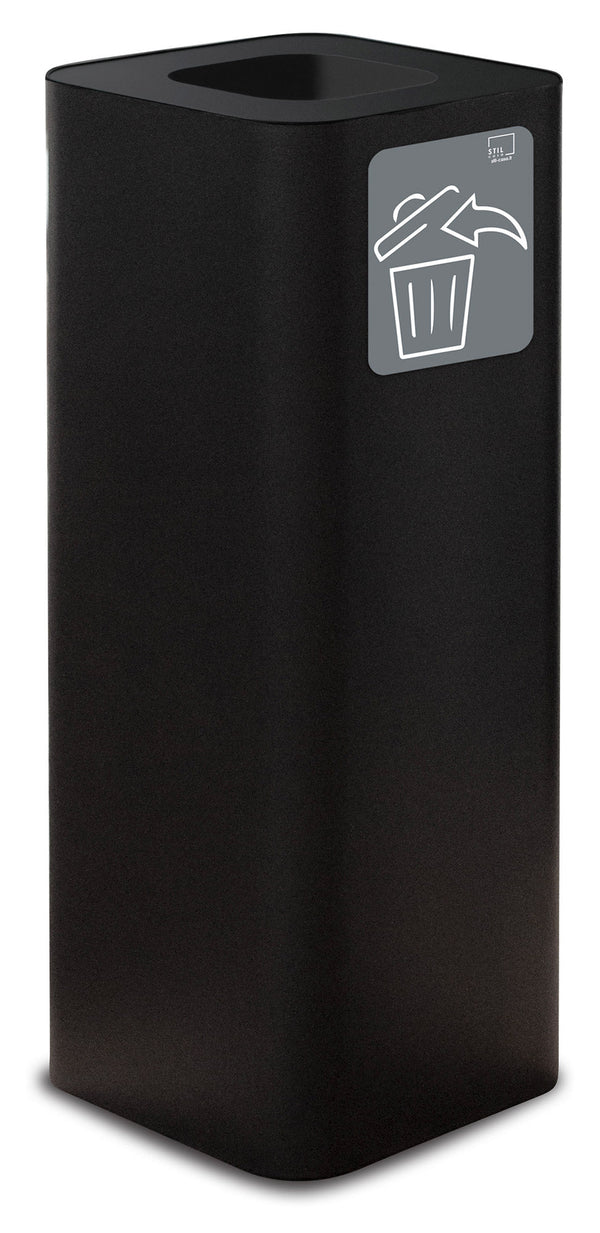 Pattumiera Per Raccolta Rifiuti 30x30xh80 cm In Acciaio Verniciato con Pittogramma Magnetico Nero online