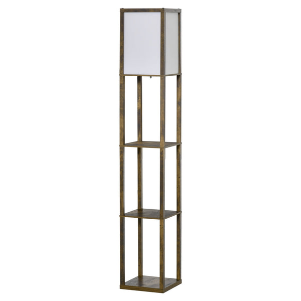 Lampada da Terra Attacco E27 Potenza 40W con Mensole in MDF Colore Legno online