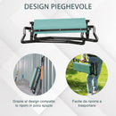 Inginocchiatoio da Giardino Pieghevole in Acciaio con Cuscinetto in Gommapiuma 58x28x49 cm 