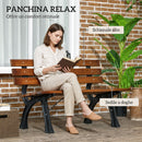 Panchina da Giardino 2 Posti 120x57x70 cm a Doghe in Ghisa e Legno di Abete Caffè      
