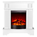 Camino Elettrico da Pavimento 109,2x103,4x30 cm Effetto Fiamma 1600W Marina Extra & Corsica Bianco