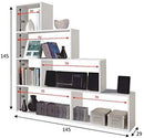 Libreria di Design 145x29x145 cm Scaffale in Legno Bianco Lucido