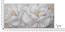 Dipinto su Tela Bianco/Oro Flower 140x3,7x70 cm in Legno di Pino e Canvas Multicolor