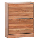 Scarpiera 2 ante 63x80x24 cm in Legno Melaminico Naturale 