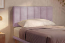 Letto Singolo con Rete Rivestita Microfibra Glicine Tessis Testata Vertical Varie Misure
