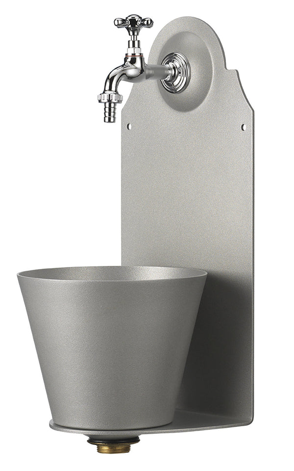 Gartenwandbrunnen mit Belfer 42/PR Aluminium Wasserhahn sconto