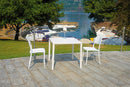 Tavolo da Giardino 80x80x75 cm Iseo in Acciaio Bianco