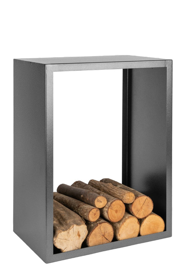 Portalegna per Camino 60x35x80cm in Ferro Verniciato Grigio Martellato online