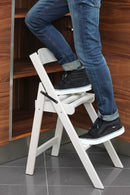 Sedia Scala Pieghevole 51x41xh75 cm in Legno Faggio Massello Grigio Scuro