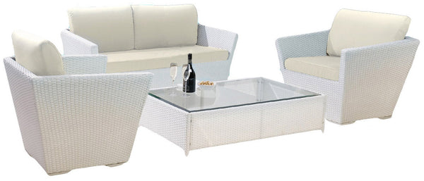 prezzo Garden Lounge Set 2-Sitzer Sofa aus Polyrattan Adami Adila White