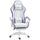 Sedia da Gaming con Schienale Reclinabile 65x65x121-129 cm in Finta Pelle PU Bianco e Viola