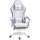 Sedia da Gaming con Schienale Reclinabile 65x65x121-129 cm in Finta Pelle PU Bianco e Viola
