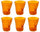 Set mit 6 zerknitterten Gläsern 22 cl Ø8 cm aus orangefarbenem Kaleidos-Pressglas