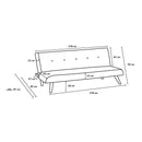 Divano Letto 178x82x70 cm in Tessuto Rosso