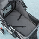 Passeggino per Cani Pieghevole 75x45x97 cm con Portabicchieri e Cestino in Tessuto Grigio Carbone   