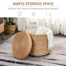 Pouf Contenitore Tondo Ø43x43 cm in Rattan Cachi