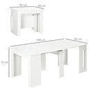 Tavolo da Pranzo Pieghevole  6 Persone 180x85x75 cm in Truciolato e Acciaio Bianco