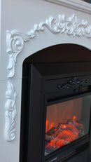 Camino Elettrico da Pavimento 97,5x90x25 cm Effetto Fiamma 2000W Casanova & Cristina Bianco/nero