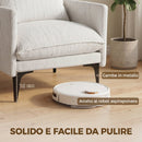 Poltrona da Salotto Imbottita 73x80x80 cm con Cuscino Lombare in Tessuto Effetto Lino Bianco      