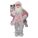 Pupazzo Babbo Natale in Tessuto lanterna rosa cm 40x23,5xh80